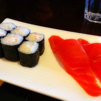 Miraku Japanese Restaurant - Chopped scallop roll & salmon Nigiri - Japanese Near Me - Langley, British Columbia Miraku Japanese Restaurant - Chopped scallop roll & salmon Nigiri - Japanese Near Me - Langley, British Columbia