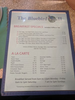 Menu photo 6 Blue Bird II Diner Factoryville, PA