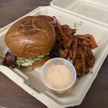 Atticus Cafe - Hug O War Chicken sandwich. Disclaimer: some of my delicious sweet potato fries did not make it home. - Breakfast & Brunch Near Me - Anaheim, California Atticus Cafe - Hug O War Chicken sandwich. Disclaimer: some of my delicious sweet potato fries did not make it home. - Breakfast & Brunch Near Me - Anaheim, California