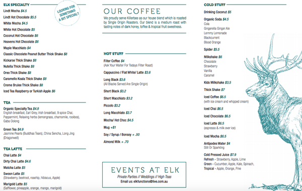 Menu photo 1 Elk Espresso Broadbeach, QLD