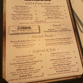 T Michaels - Menu as of November 2022 - Steakhouses Near Me - Naples, Florida T Michaels - Menu as of November 2022 - Steakhouses Near Me - Naples, Florida