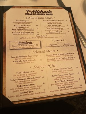Menu photo 1 T Michaels Naples, FL