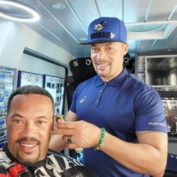 Twin 2's Mobile Barber Shop - Cutting Twin, brother