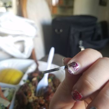 Flame Broiler - Broken off metal found in my half chicken half beef plate - Fast Food Near Me - Tustin, California Flame Broiler - Broken off metal found in my half chicken half beef plate - Fast Food Near Me - Tustin, California