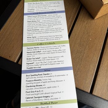 McKay Cottage Restaurant - Cocktail Menu - American Near Me - Bend, Oregon