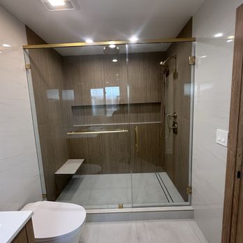 GG Glass - This is my master bathroom, swing shower door beautiful job - Glass & Mirrors Near Me - Los Angeles, California GG Glass - This is my master bathroom, swing shower door beautiful job - Glass & Mirrors Near Me - Los Angeles, California