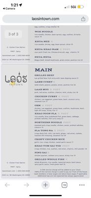 Menu photo 2 Laos In Town Washington, DC, DC