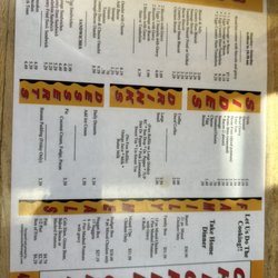 Chicken Chef - Current menu as of April 2023.