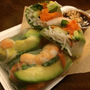 Saigon Beach - Shrimp & Avocado Spring Rolls (2/$6)- 3/5 stars - Vietnamese Near Me - Newport Beach, California Saigon Beach - Shrimp & Avocado Spring Rolls (2/$6)- 3/5 stars - Vietnamese Near Me - Newport Beach, California