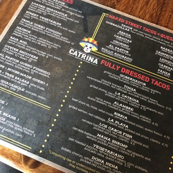 La Catrina Mexican Kitchen - Appetizer and taco portion of the menu - Mexican Near Me - New Albany, Indiana