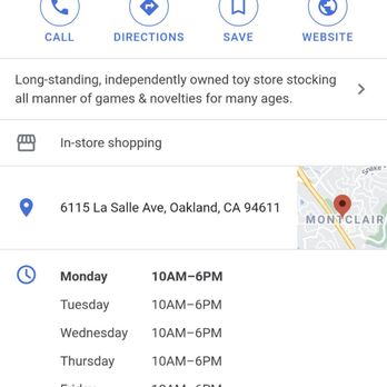 Montclair Toyhouse - Google hours - Toy Stores Near Me - Oakland, California Montclair Toyhouse - Google hours - Toy Stores Near Me - Oakland, California