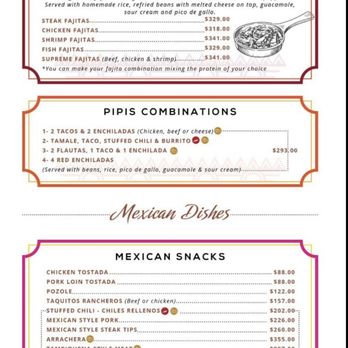 Pipi's - Menu 2023 - Mexican Near Me - Puerto Vallarta, JAL