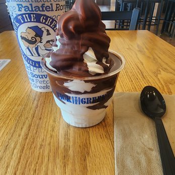 Nick the Greek - Froyo with chocolate shell - Greek Near Me - castro valley, California Nick the Greek - Froyo with chocolate shell - Greek Near Me - castro valley, California
