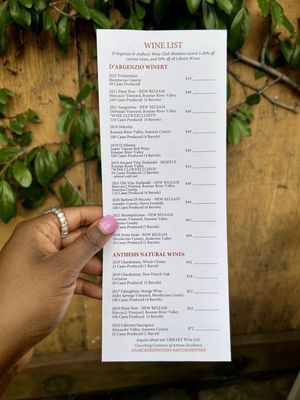 Menu photo 5 D'Argenzio Winery Santa Rosa, CA