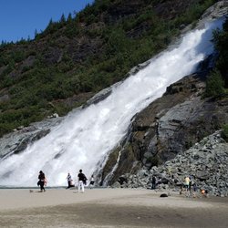First Student - During our trip to Mendenhall Visitor Center, we took a short hike to Nugget Falls. Easy walk, but a bit hot in August.