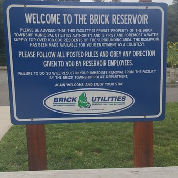 Brick Reservoir - Sign (back entrance) - Lakes Near Me - Brick, New Jersey