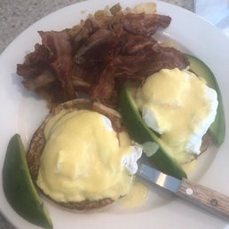 Avocado Benedict and bacon Avocado Benedict and bacon