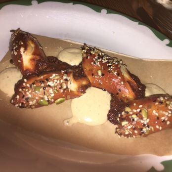 Odd Duck - Pretzel with pig face carnitas! Yum! - American Near Me - Austin, Texas Odd Duck - Pretzel with pig face carnitas! Yum! - American Near Me - Austin, Texas