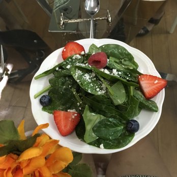 Tea at 1024 - House spinach salad with berries & feta cheese - Tea Rooms Near Me - Honolulu, Hawaii Tea at 1024 - House spinach salad with berries & feta cheese - Tea Rooms Near Me - Honolulu, Hawaii
