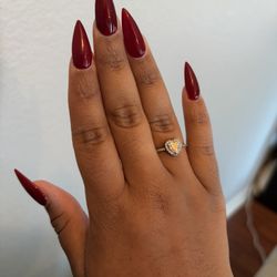 Lux Nail Salon - Dark red stiletto nails