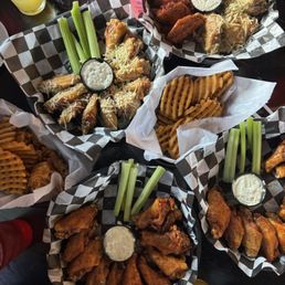 Wings and waffle fries Wings and waffle fries