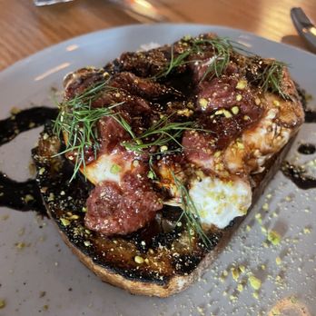 Elementary - Burrata toast - New American Near Me - Austin, Texas Elementary - Burrata toast - New American Near Me - Austin, Texas