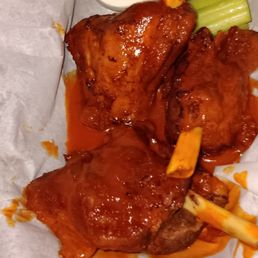 Pork "wings" are tasty and wide choice of sauce combos. Pork "wings" are tasty and wide choice of sauce combos.