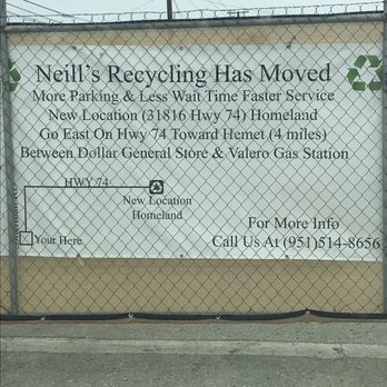 Neill's Recycle Center - Post for new location - Recycling Center Near Me - Homeland, California Neill's Recycle Center - Post for new location - Recycling Center Near Me - Homeland, California
