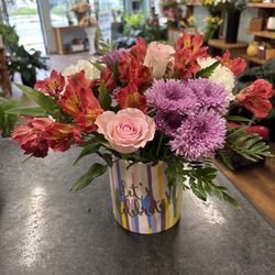 Coady Florist - Let's Celebrate floral arrangement. Birthday, Graduation, Promotion, New baby, Engagement, New Job,