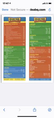 Menu photo 6 Golden Pride Albuquerque, NM
