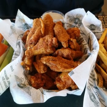Wingstop - The Louisiana rub wings with veggie sticks for me and fries for him - Chicken Wings Near Me - Tukwila, Washington Wingstop - The Louisiana rub wings with veggie sticks for me and fries for him - Chicken Wings Near Me - Tukwila, Washington