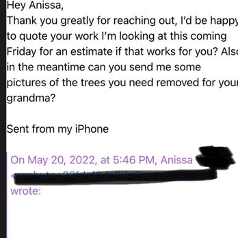 Cut Knuckle - Their response to my 1st contact. - Tree Services Near Me - Portsmouth, Virginia Cut Knuckle - Their response to my 1st contact. - Tree Services Near Me - Portsmouth, Virginia