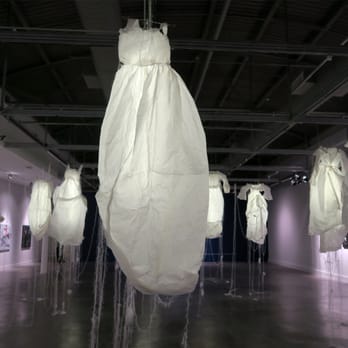 The Contemporary Art Modern Project - Marielle Plaisir; Acta Non Verba - Dresses; 2014; Tyveck paper, metal, LED - Museums Near Me - North Miami, Florida The Contemporary Art Modern Project - Marielle Plaisir; Acta Non Verba - Dresses; 2014; Tyveck paper, metal, LED - Museums Near Me - North Miami, Florida