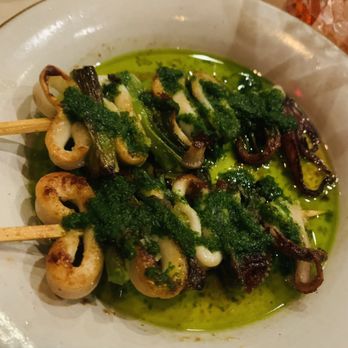 Dame - Squid and scallion skewers - Seafood Near Me - New York, New York Dame - Squid and scallion skewers - Seafood Near Me - New York, New York