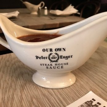 Peter Luger - Steak sauce on every table.  I thought it was ok, nothing special. - Steakhouses Near Me - Brooklyn, New York