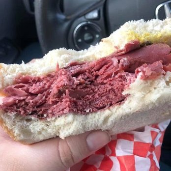 Campitelli Cookies - Placentia - Hot pastrami on sourdough! They don't have a toaster so they can't toast the bread but it was still good. - Bakeries Near Me - Placentia, California