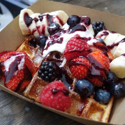 Waffle On - Waffle with berries, chocolate, honey and Greek yogurt