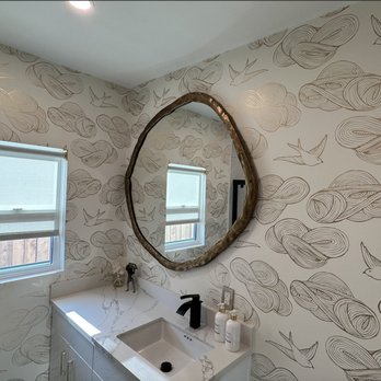 BZ Pro  Wallcovering - Bathroom wallpaper installed in a day! - Wallpapering Near Me