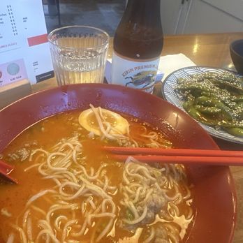 Kami Ramen - Tan tan men, Kieran beer and spicy edamame - Ramen Near Me - Anchorage, Alaska Kami Ramen - Tan tan men, Kieran beer and spicy edamame - Ramen Near Me - Anchorage, Alaska
