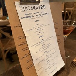 Soho Standard - Happy hour menu Dec 2025