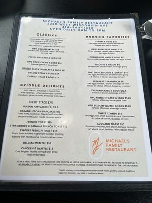 Menu photo 4 Michael’s Family Restaurant Milwaukee, WI