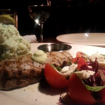 J. Alexander's - Ahi tuna steak, smashed potatoes, caprese-esque salad - New American Near Me - Baton Rouge, Louisiana J. Alexander's - Ahi tuna steak, smashed potatoes, caprese-esque salad - New American Near Me - Baton Rouge, Louisiana