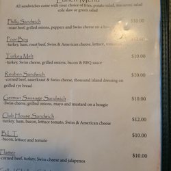 Elvis's Bar and Grill - Lunch Menu: sandwiches and salads