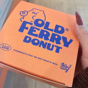 Old Ferry Donut - donut box for one donut - Donuts Near Me - Buena Park, California Old Ferry Donut - donut box for one donut - Donuts Near Me - Buena Park, California