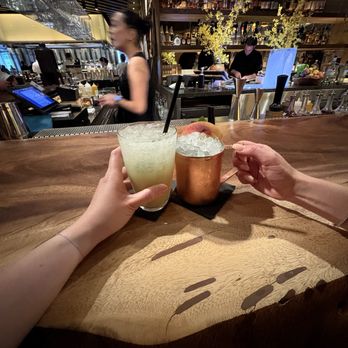 Zuma - Yoshinura (NA on left) and yuzu peach mule (on right) - Japanese Near Me - Las Vegas, Nevada