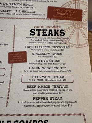 Menu photo 2 Steer N Stein Hemet, CA Menu photo 2 Steer N Stein Hemet, CA