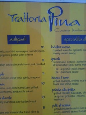 Menu photo 8 Trattoria Pina Tucson, AZ