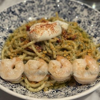 The French Pantry - Shrimp and pesto bucatini - Bakeries Near Me - St. Augustine, Florida The French Pantry - Shrimp and pesto bucatini - Bakeries Near Me - St. Augustine, Florida