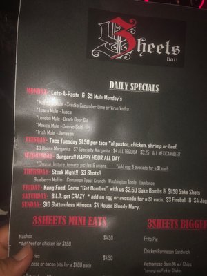 Menu photo 3 Three Sheets Bar & Grill Houston, TX