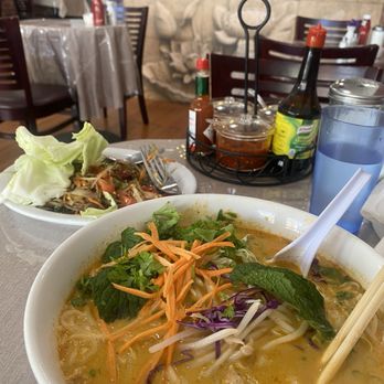 Maya Thai Laos Cafe - Khao Poon (soup 14.95) frony - Laotian Near Me - Alameda, California Maya Thai Laos Cafe - Khao Poon (soup 14.95) frony - Laotian Near Me - Alameda, California